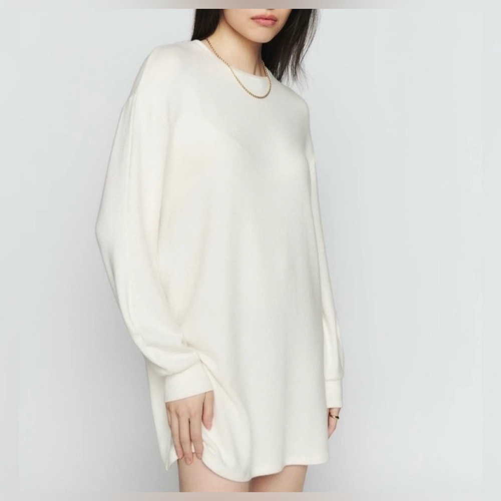 NWT Reformation [Oversized Long Sleeve Knit Mini Dress / Tunic - Cream*sz L